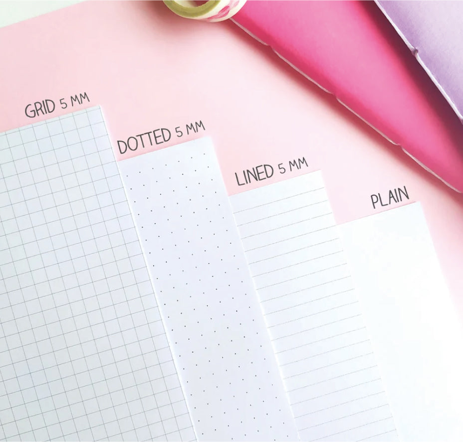 Hand-stitched Notebook with Yellow Paper, Kraft Cover, 60 Pages, Plain, Dotted, Lined or Squares Pages