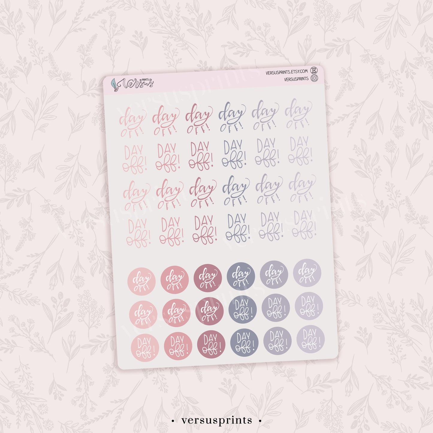 'Day Off' Sticker Sheet