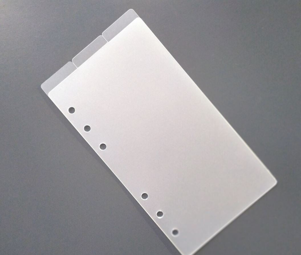 Blank Frosted PVC Dividers With Top Tabs
