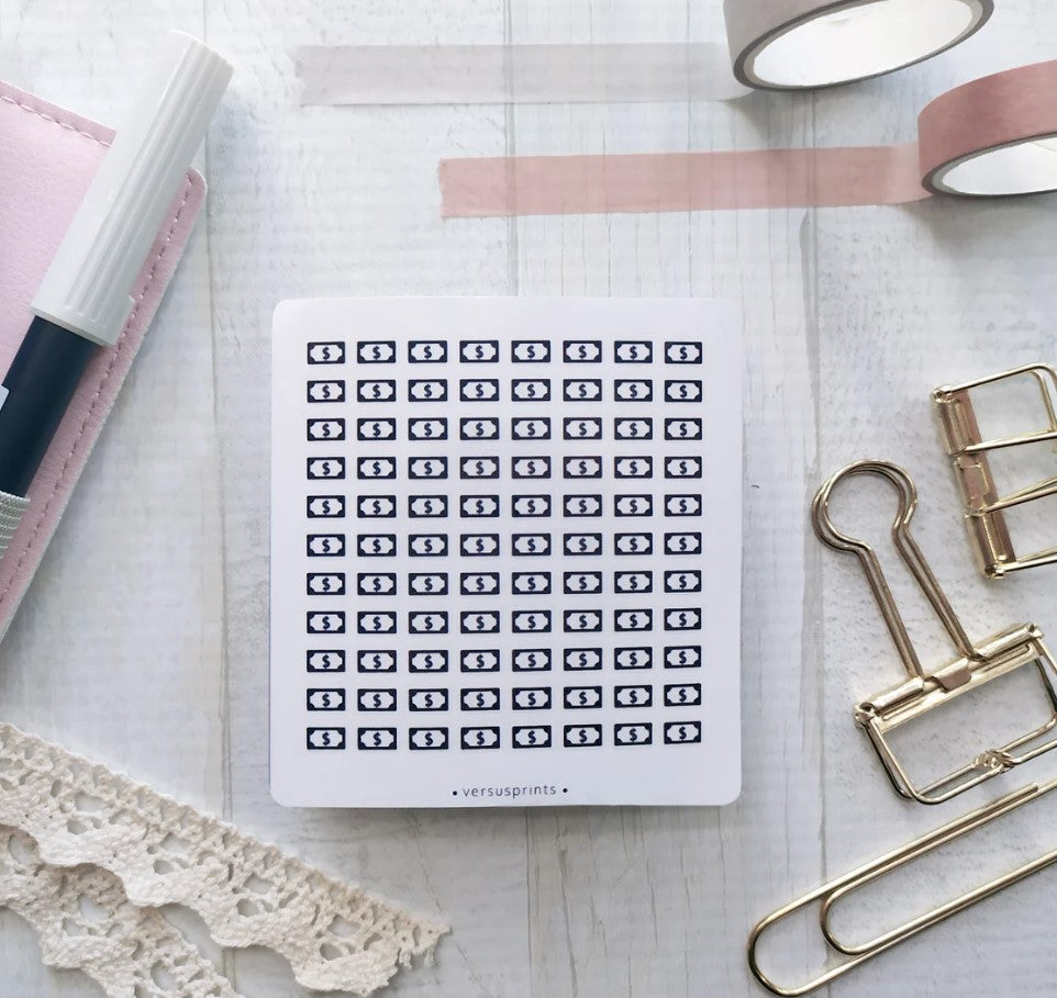 Mini Clear Icon Sticker Sheet, Payday