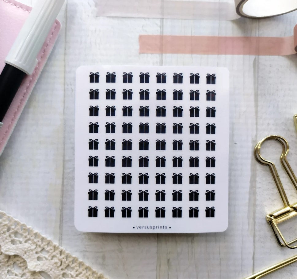 Mini Clear Icon Sticker Sheet, Gift