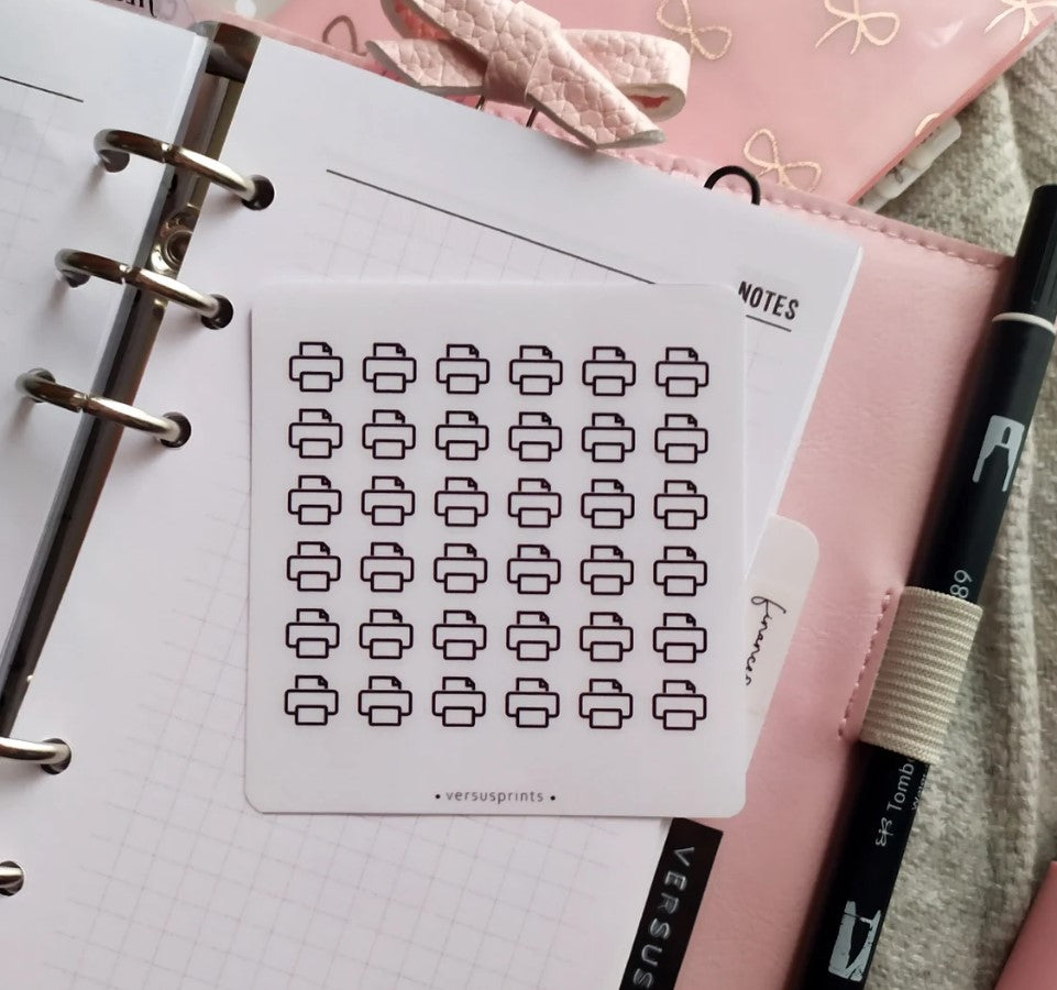 Mini Clear Printer Icon Sticker