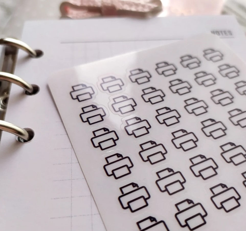 Mini Clear Printer Icon Sticker