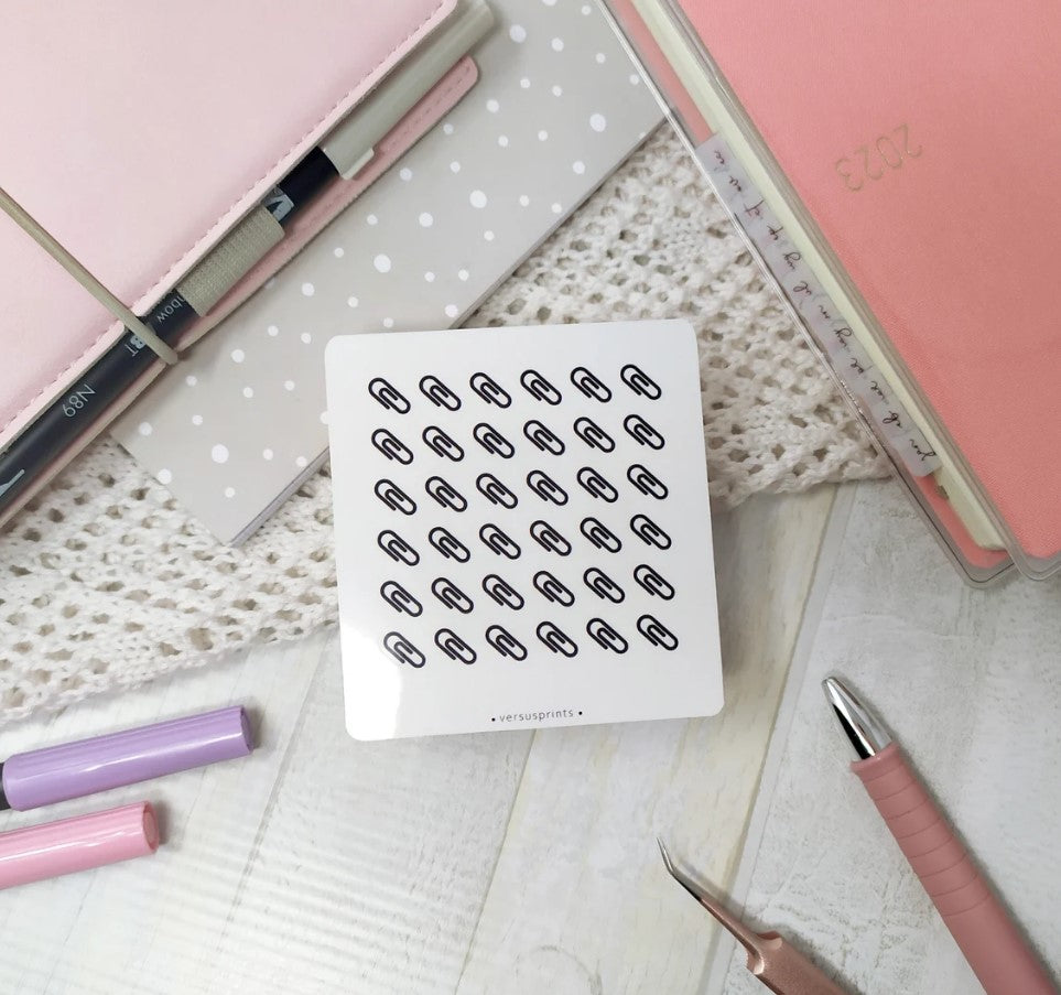 Paper Clip Icon Clear Stickers