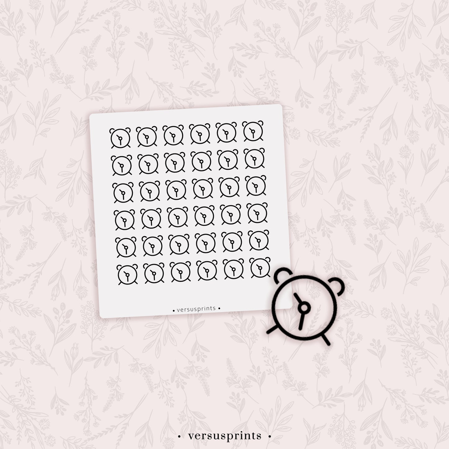 Alarm Clock Clear Planner Stickers