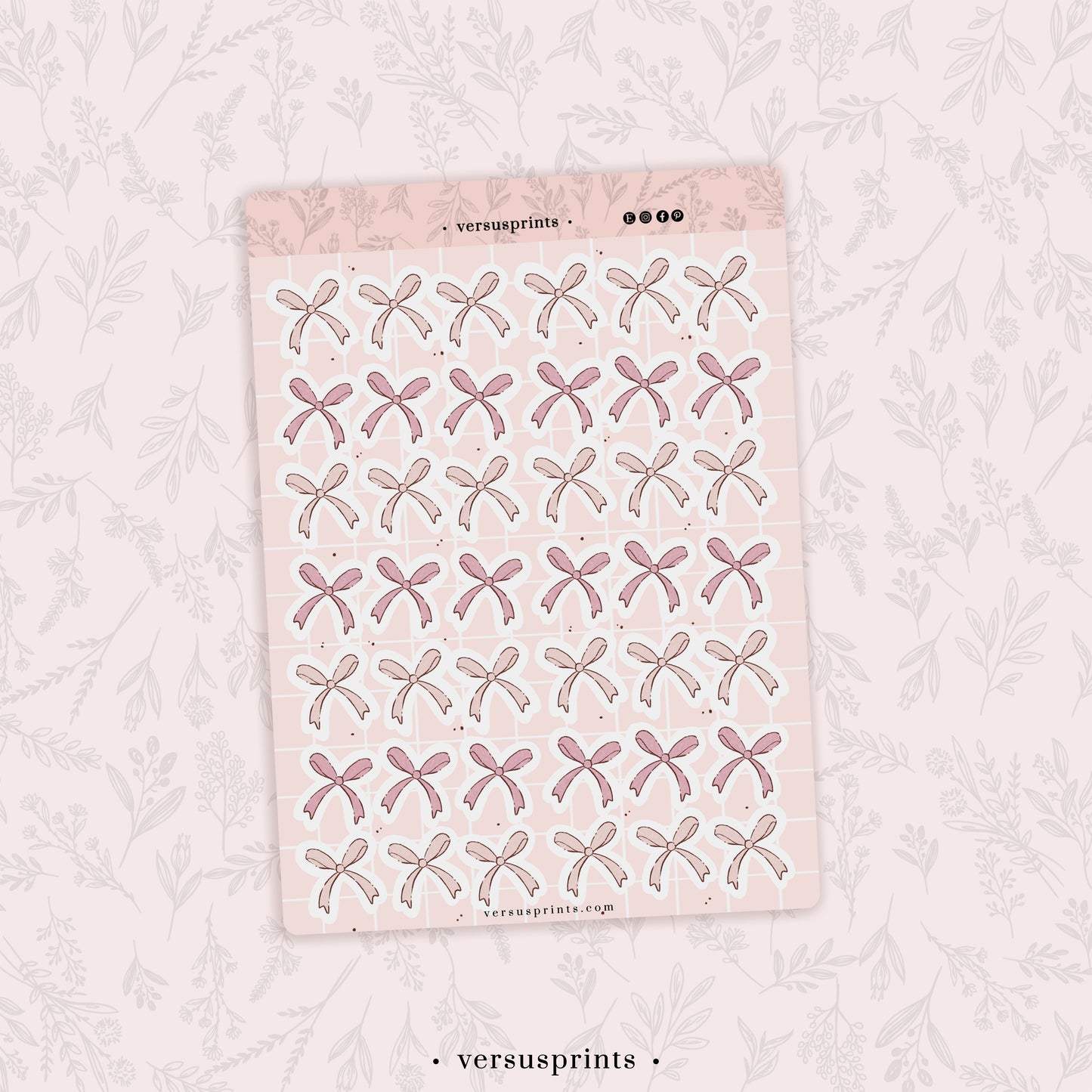 Adesivi Fiocchi, Sticker Decorativi Primaverili, Disegnati a mano