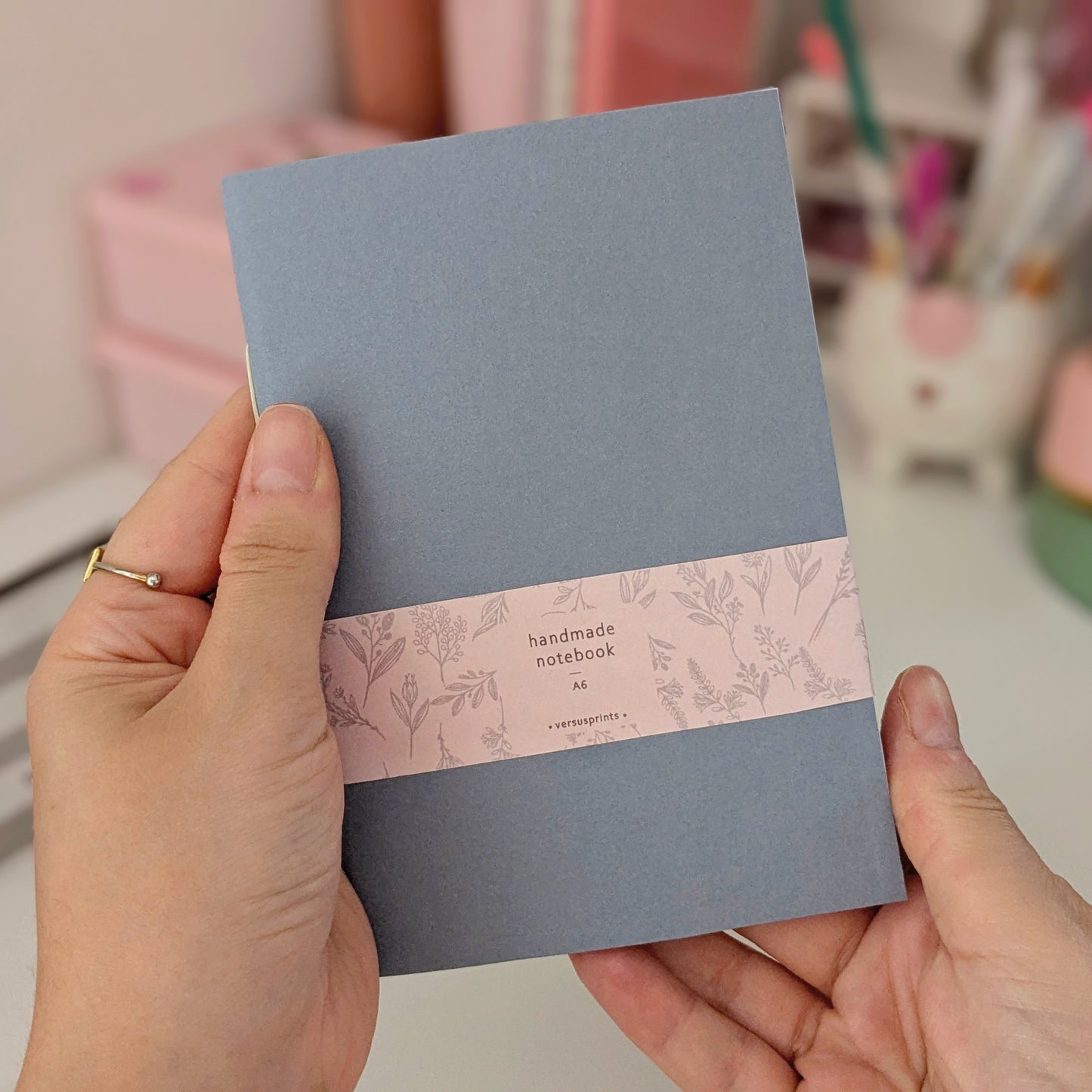 Quaderno Cucito a Mano, Copertina Grigia, 60 facciate, Carta Dotted, a Righe, a Quadretti o Bianca