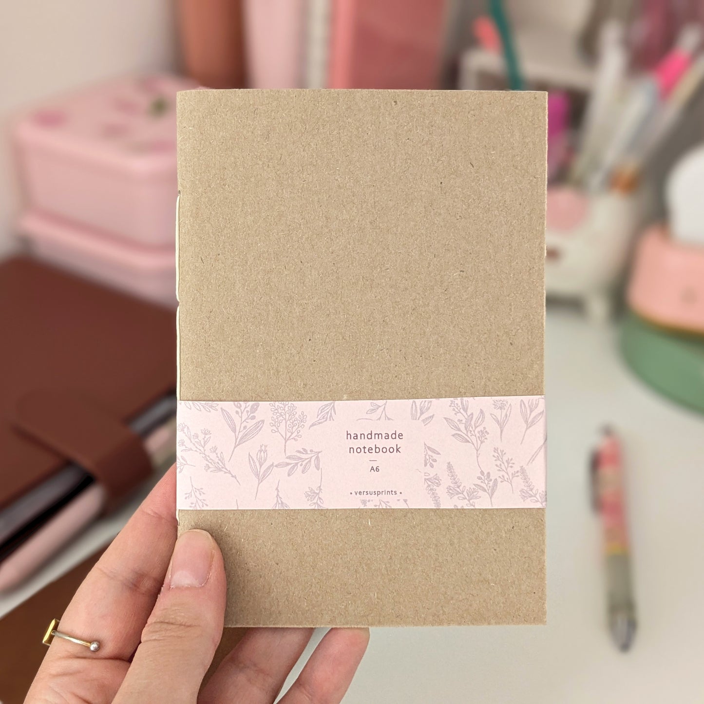 Quaderno Cucito a Mano, Copertina Kraft, 60 facciate, Carta Dotted, a Righe, a Quadretti o Bianca