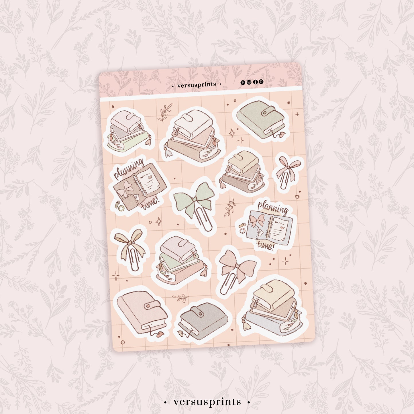 Adesivi Decorativi Agende e Planner, Planning Time, Colori Pastello, Disegnati a Mano