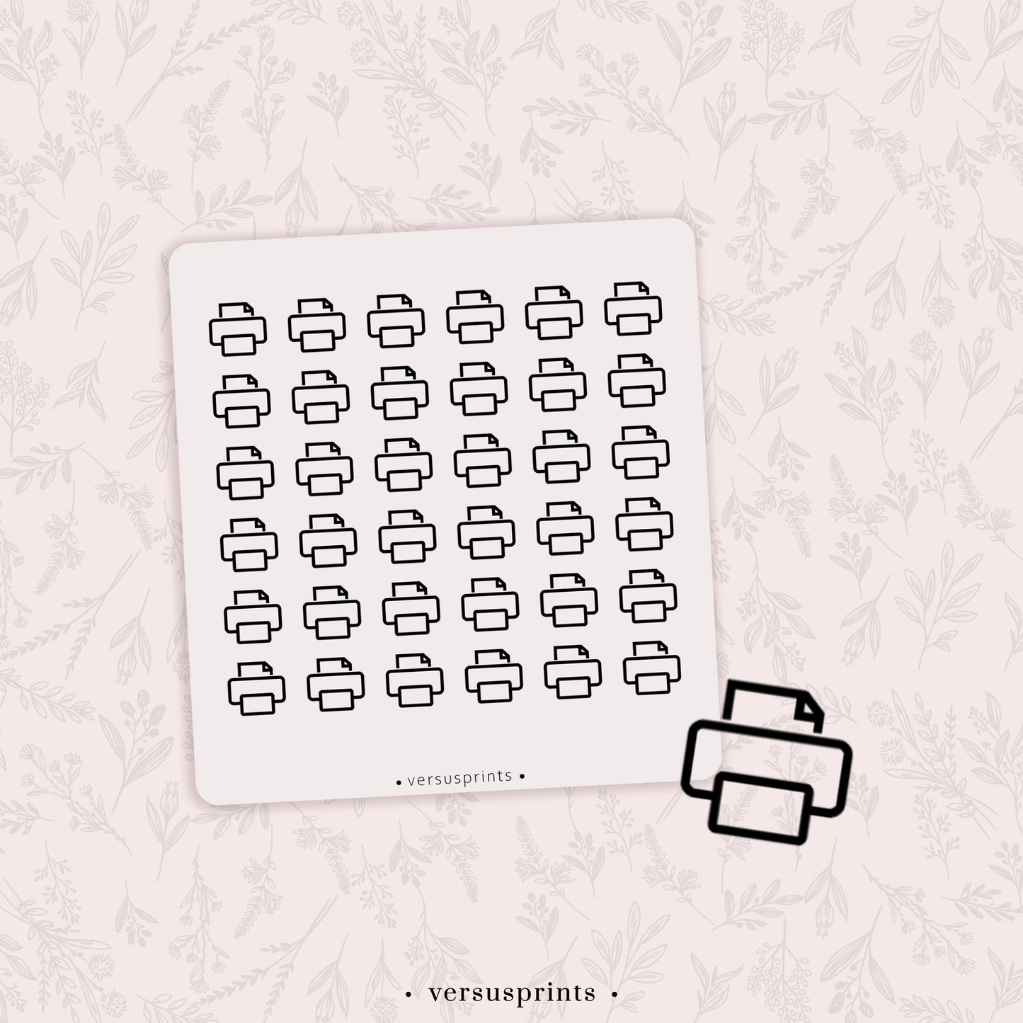 Mini Clear Printer Icon Sticker