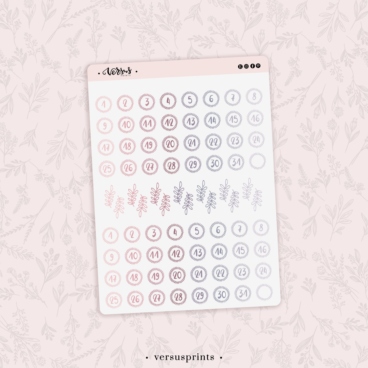 Date Covers Stickers, 60 Days and Florals