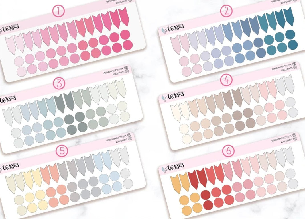 Dots and Flags Planner Stickers, Index Markers, Functional Stickers for Planners