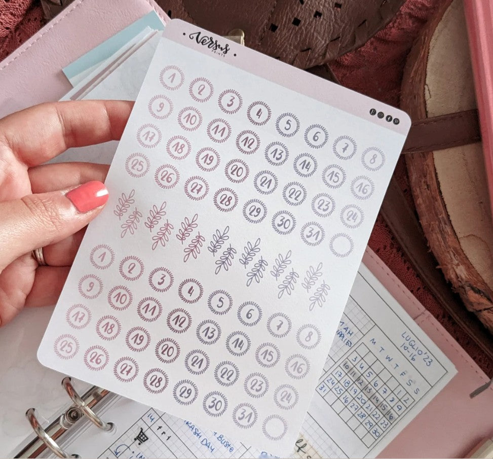 Date Covers Stickers, 60 Days and Florals