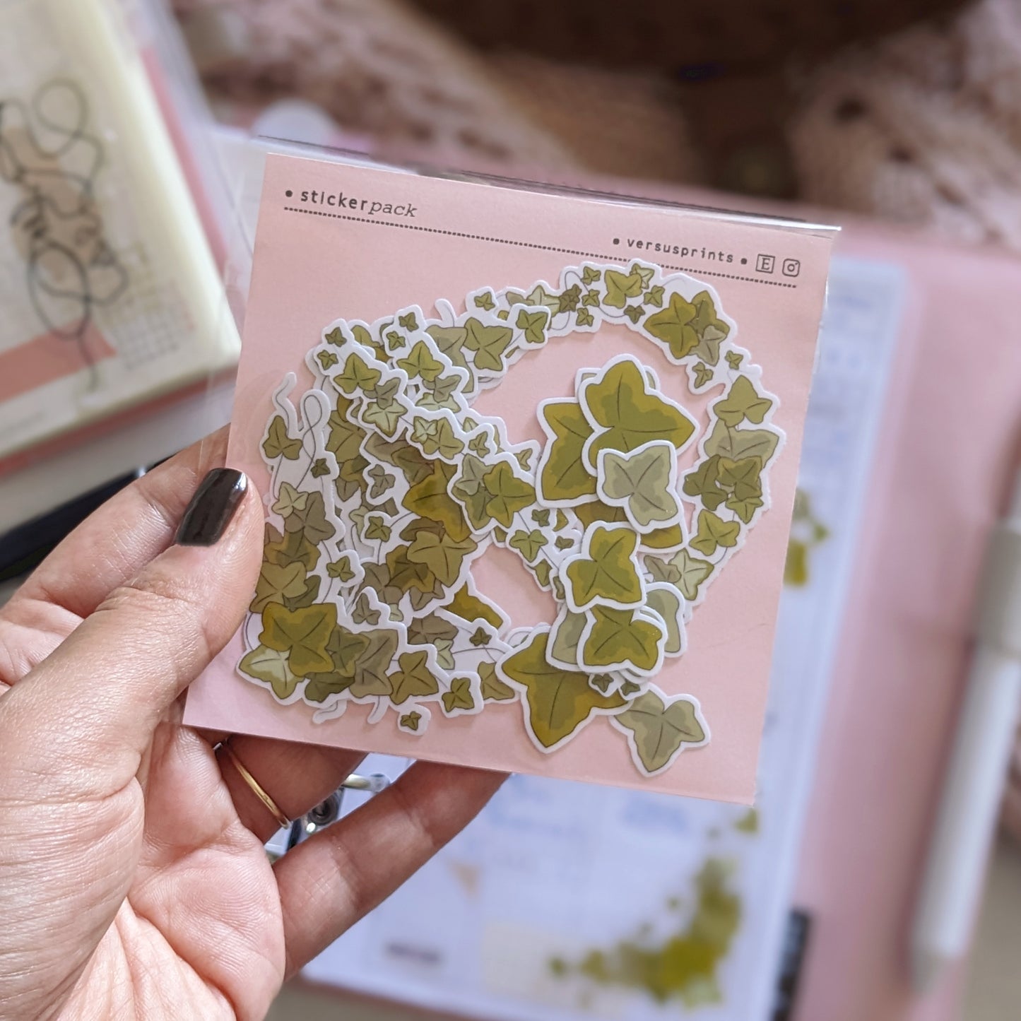 Transparent Ivy Stickers, Clear Nature Sticker Pack, Botanic Branches Frames