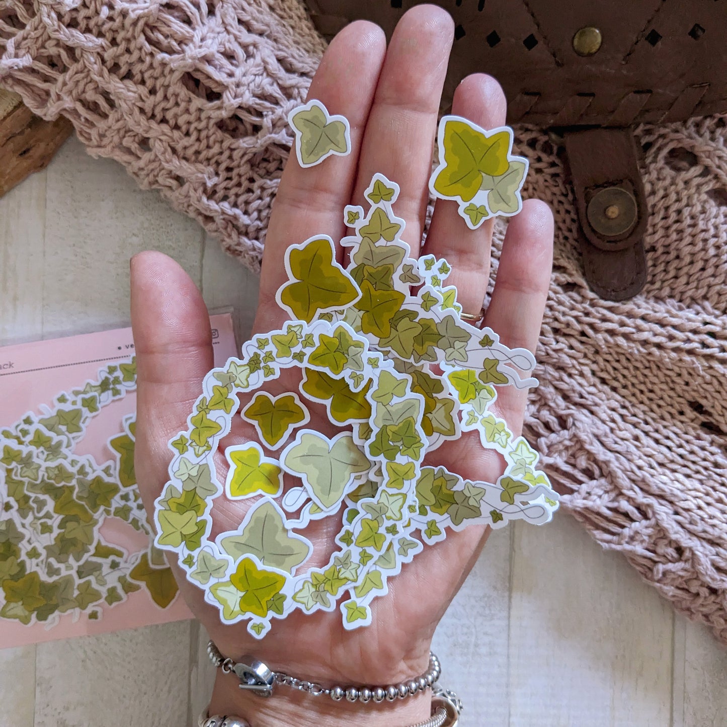 Transparent Ivy Stickers, Clear Nature Sticker Pack, Botanic Branches Frames