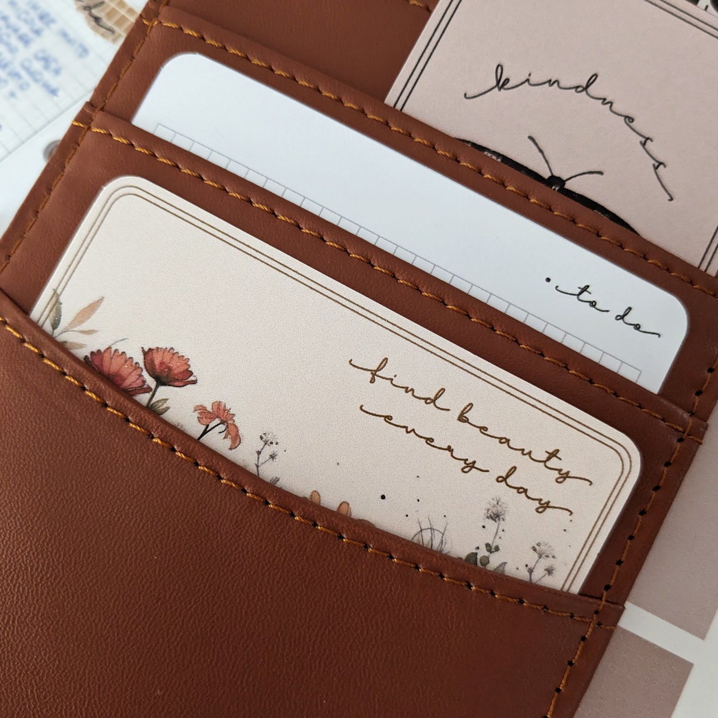 Journaling Card for Planner Side Pocket, Motivational Card for Daily Goals, 'Find Beauty Every Day'