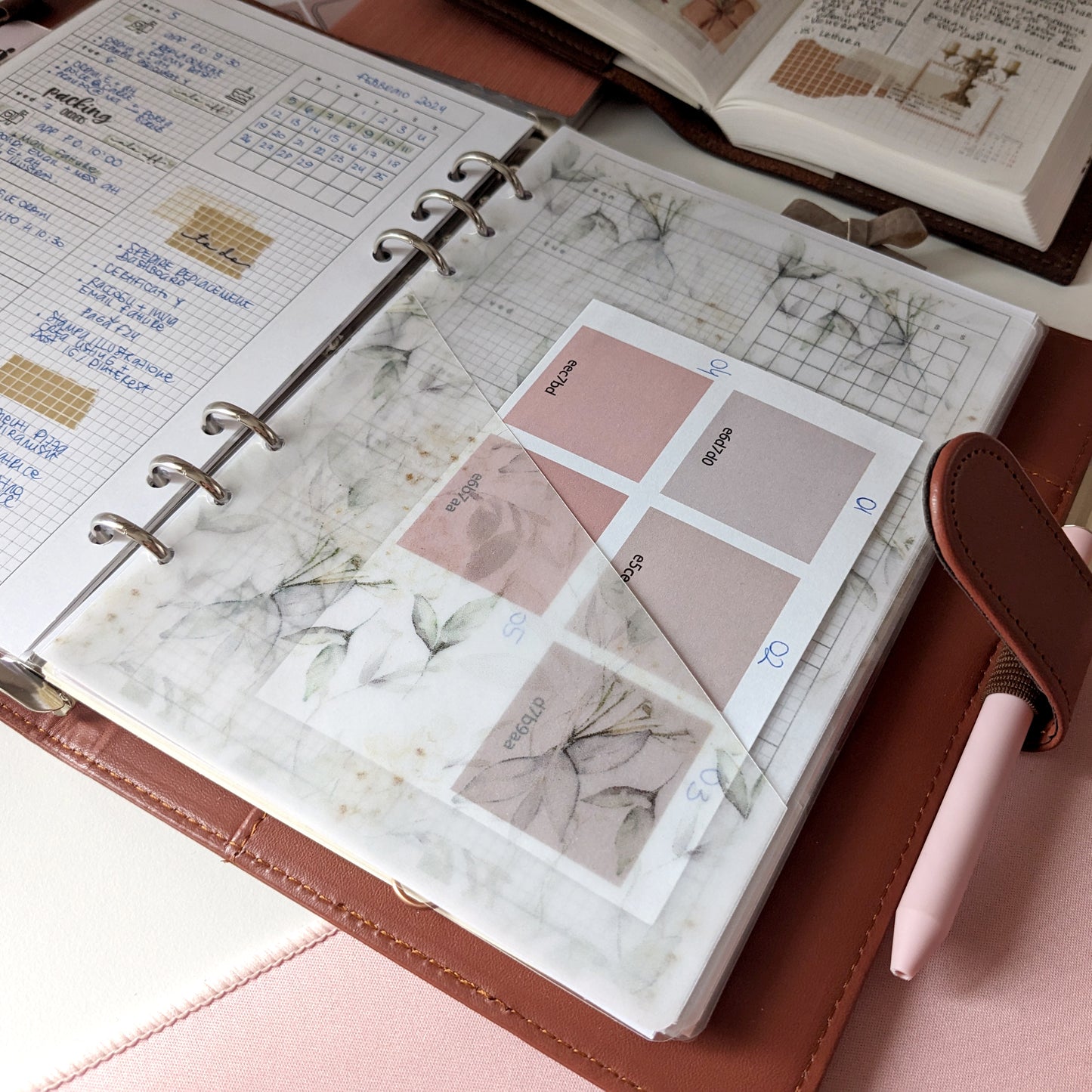 Vellum Dashboard Pocket For Ring Planners, A5, Personal, A6, Pocket Sizes, Minimalist Planner Sticker Storage