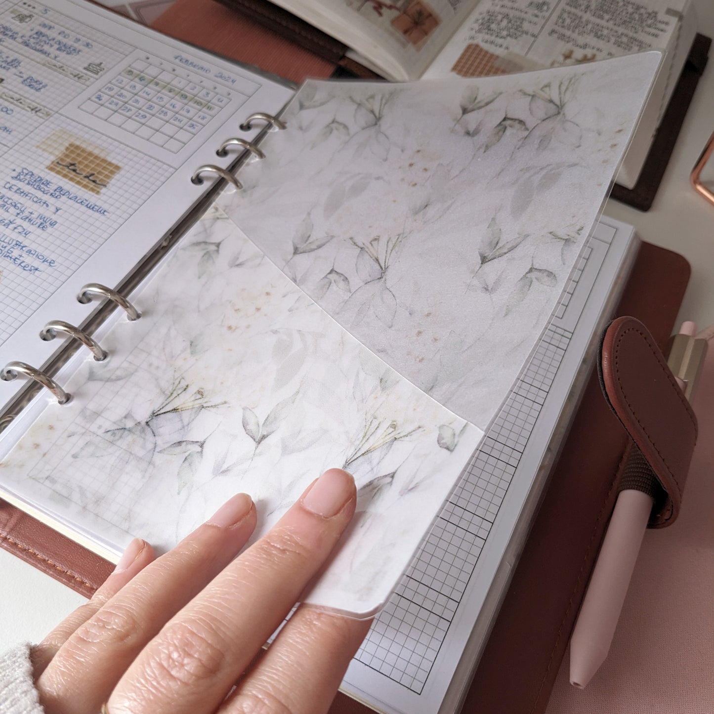 Vellum Dashboard Pocket For Ring Planners, A5, Personal, A6, Pocket Sizes, Minimalist Planner Sticker Storage