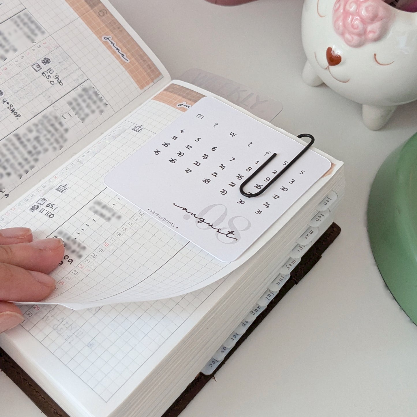 Set di 12 Planner Cards Mensili 2025, Cartoncino 300gsm