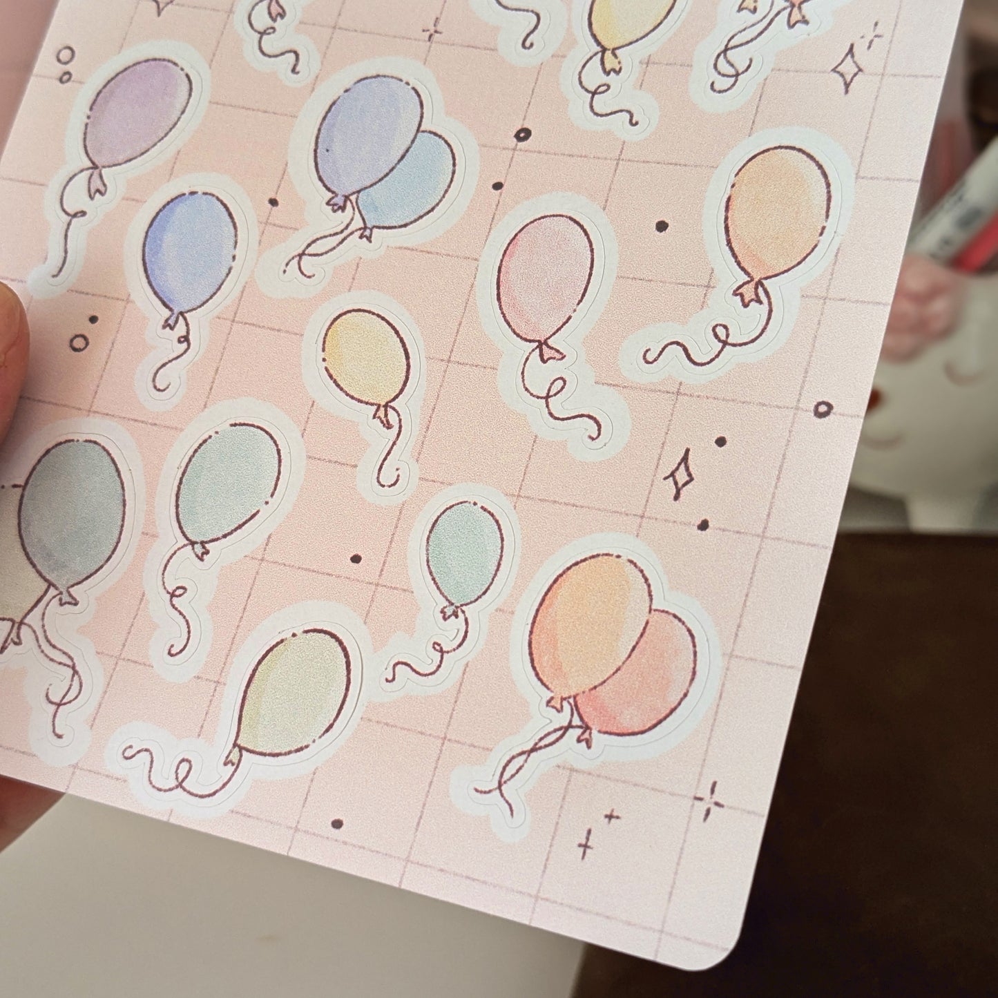 Adesivi Palloncini Colori Pastello