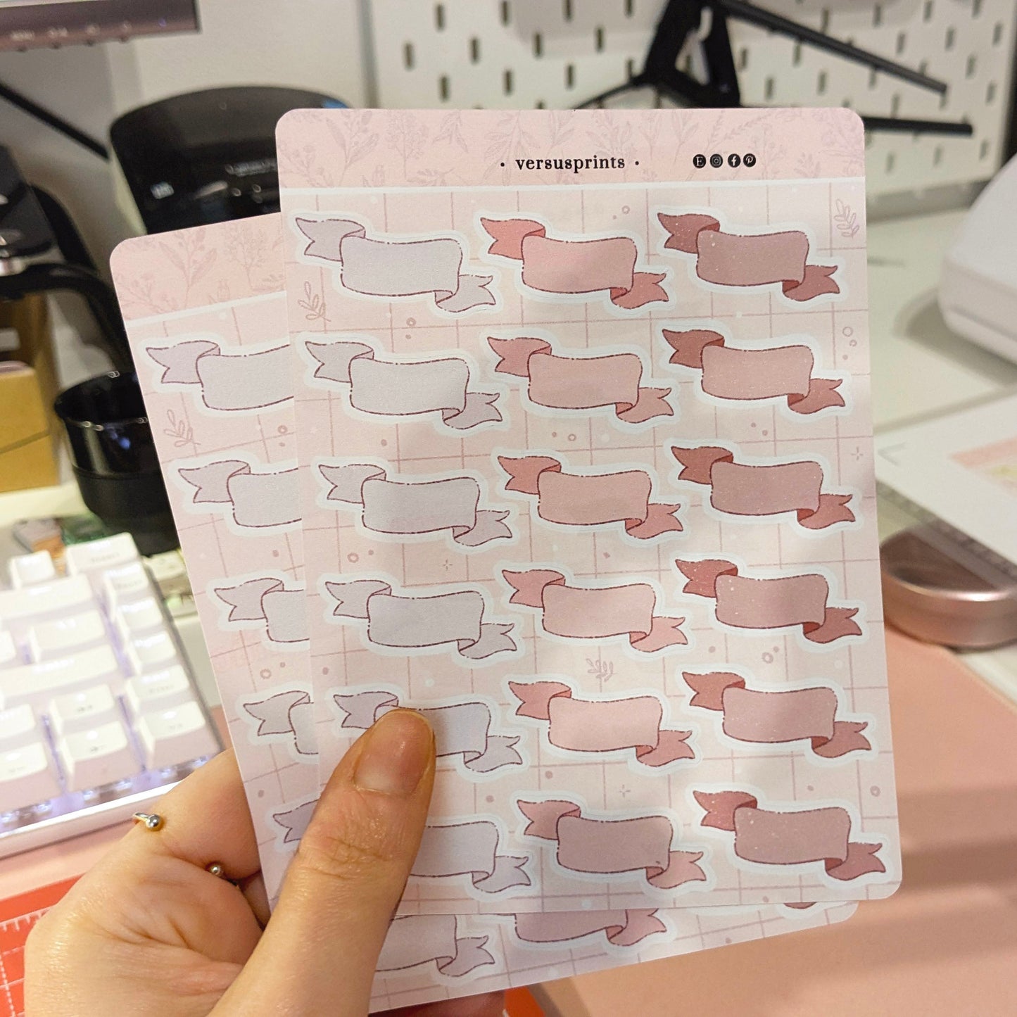 Banner Planner Stickers, Hand-Drawn Deco Labels