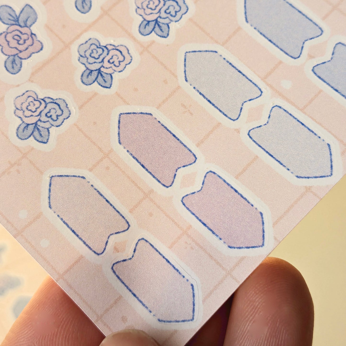 Adesivi Mini Rose per Journal e Planner, Tonalità Blu