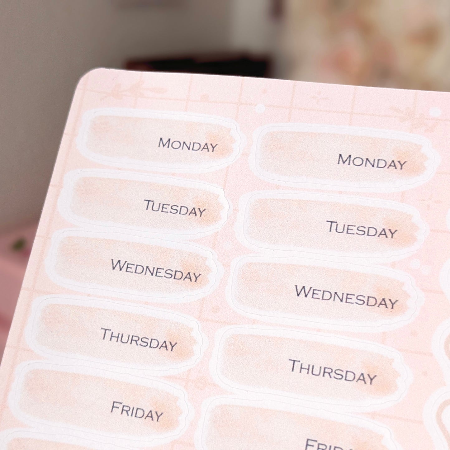 Date Cover Stickers, Pink Watercolor