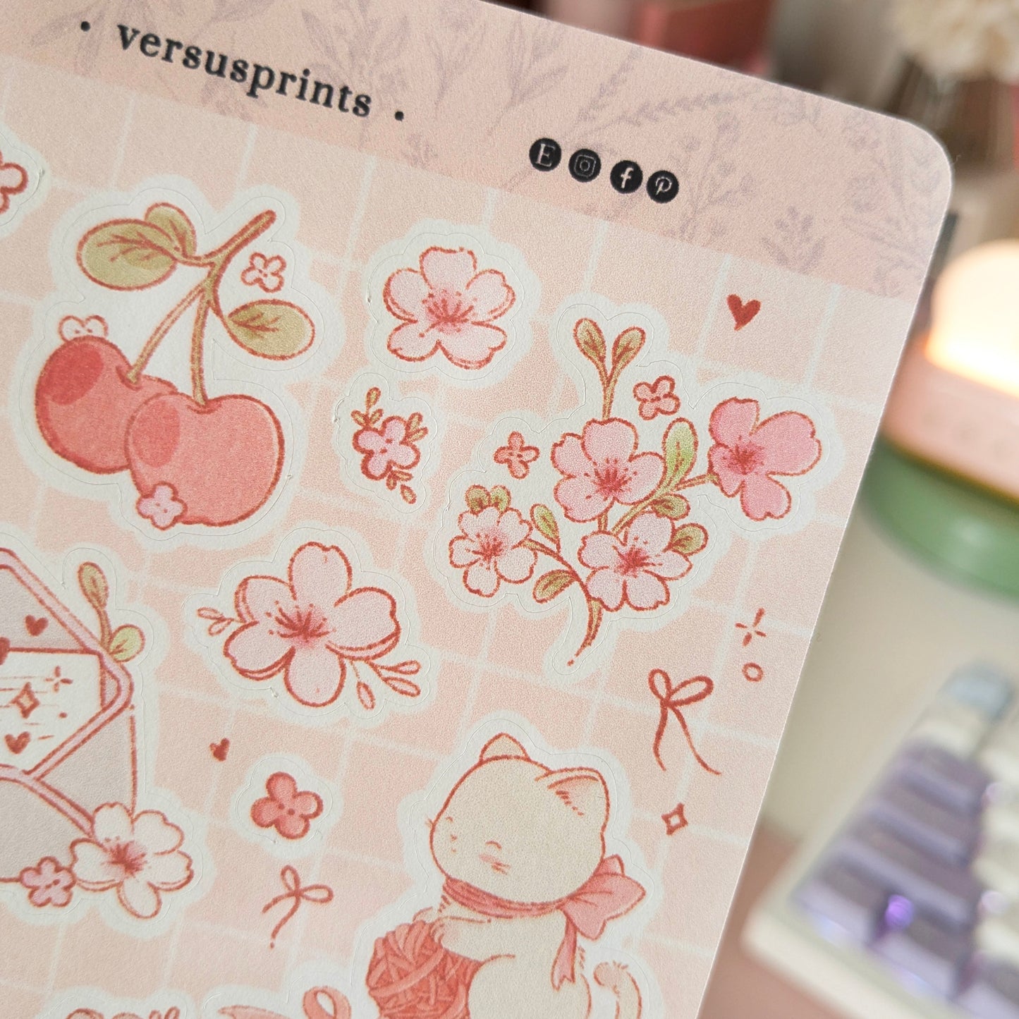 Cherry Blossom Planner Sticker Sheet, Floral Sticker for Journaling (Part 1)