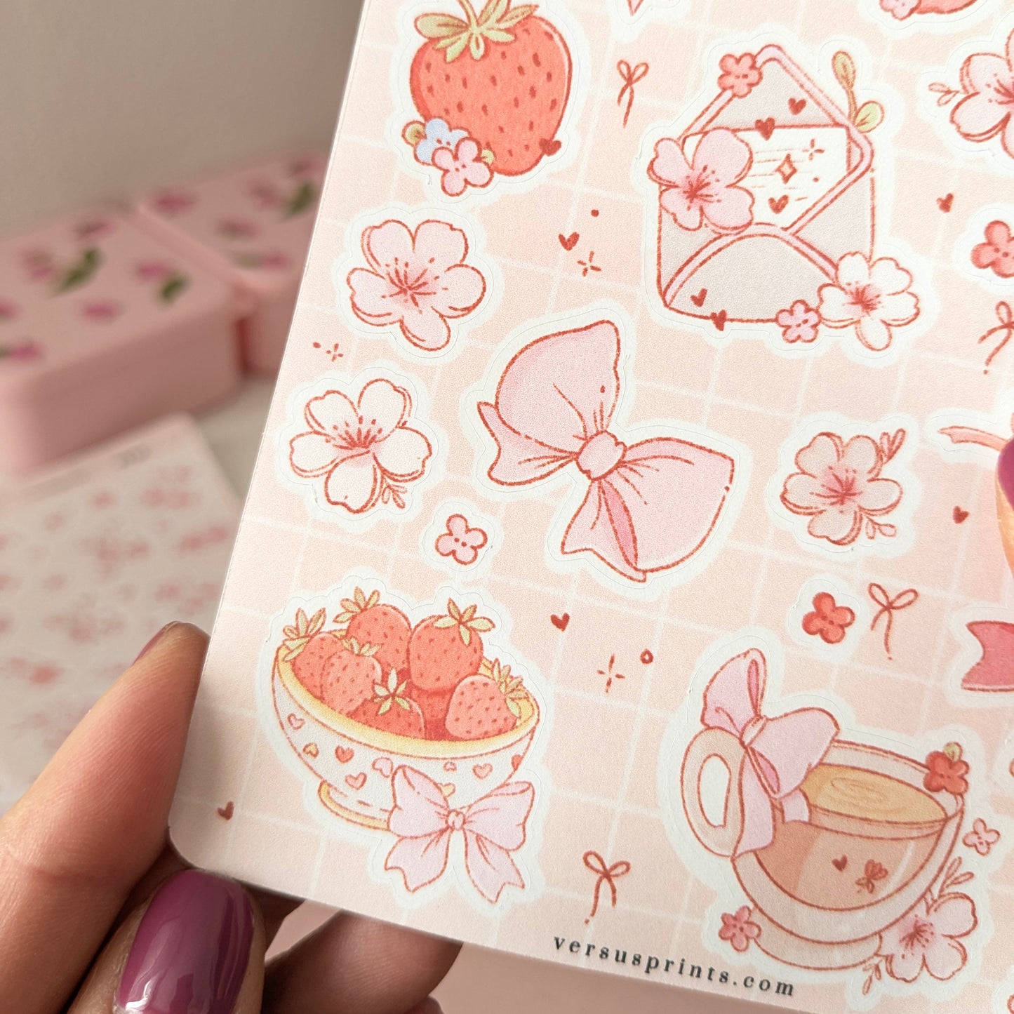 Cherry Blossom Planner Sticker Sheet, Floral Sticker for Journaling (Part 1)