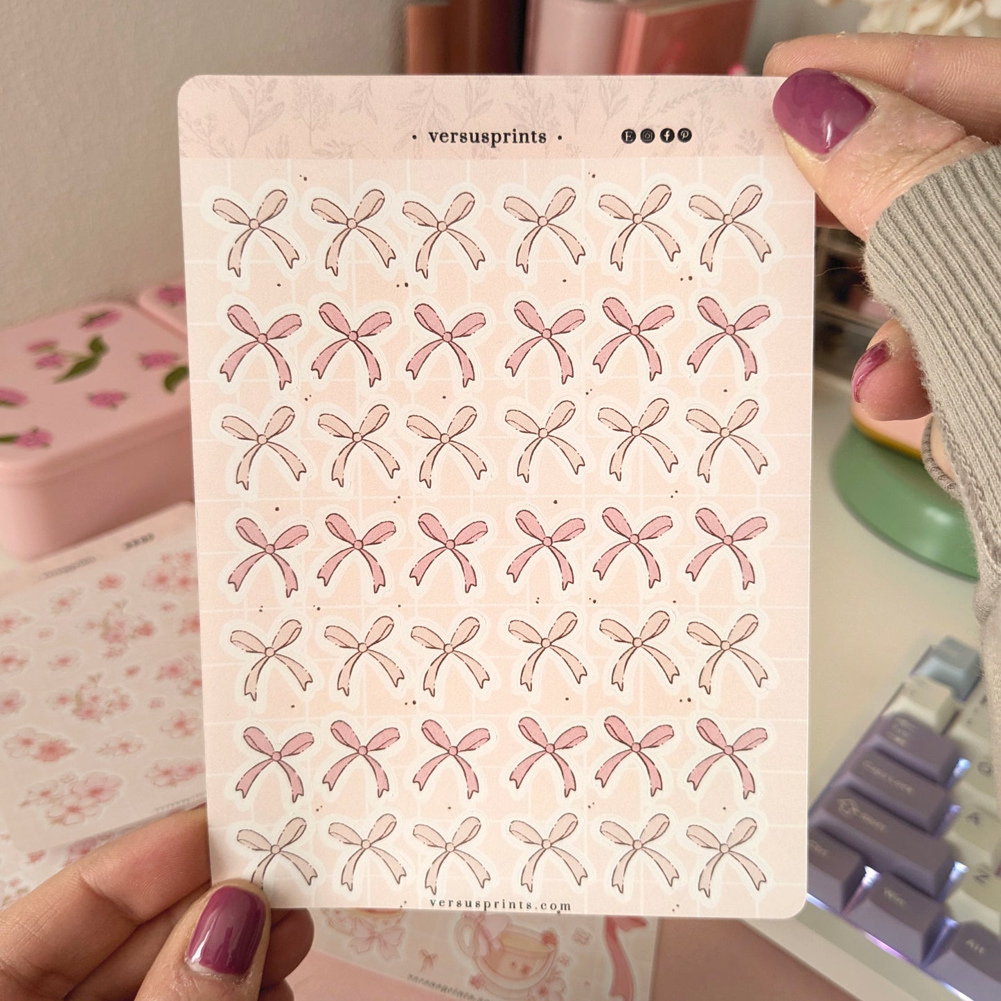 Adesivi Fiocchi, Sticker Decorativi Primaverili, Disegnati a mano