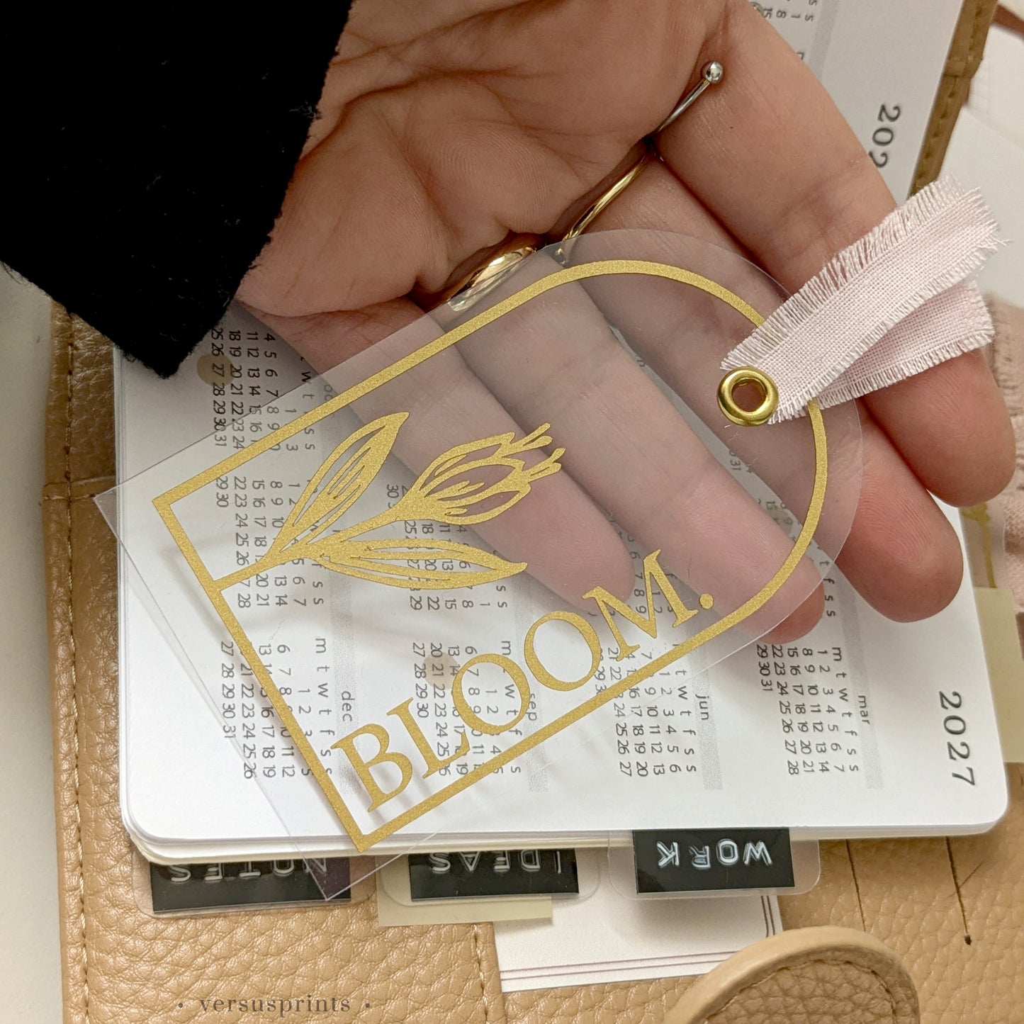 Planner Card in PVC Trasparente e Vinile Oro Opaco BLOOM