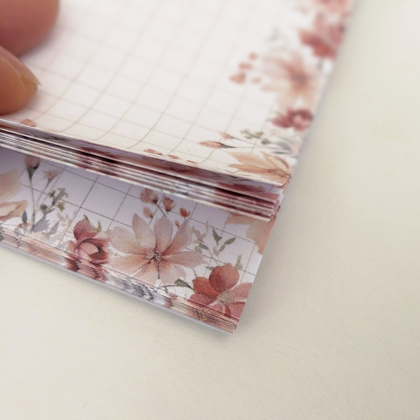 floral handmade memo pad detail