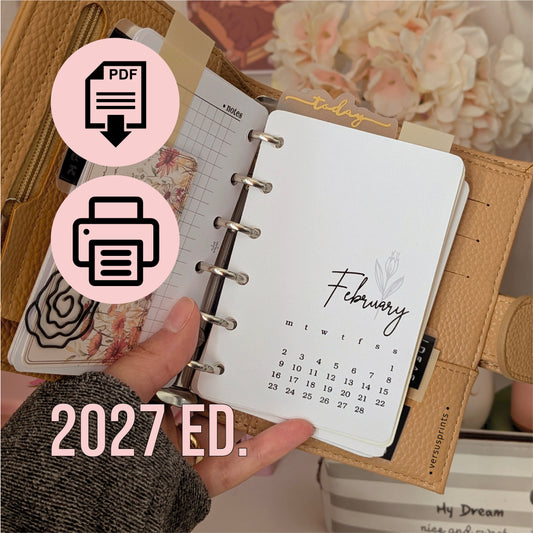 NEW Refill Stampabile per Agenda POCKET, Calendario 2027 Mensile su 12 Pagine