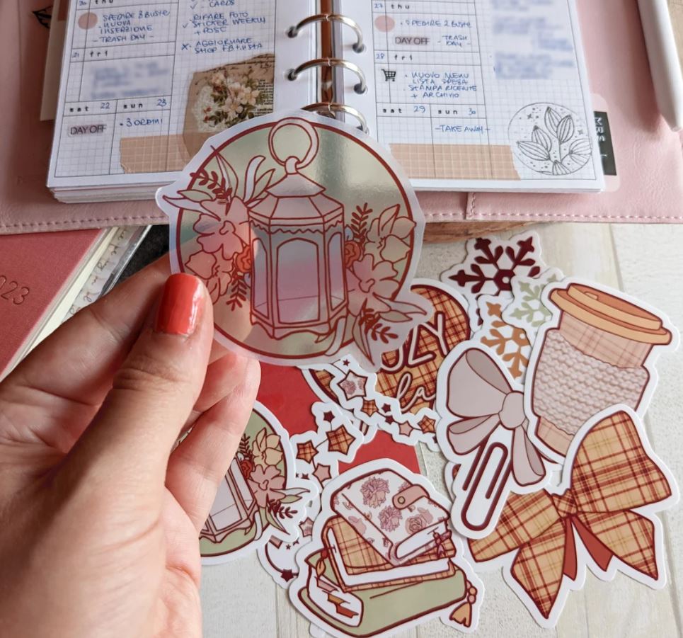 Hand-drawn Winter Sticker Pack, Clear Paper