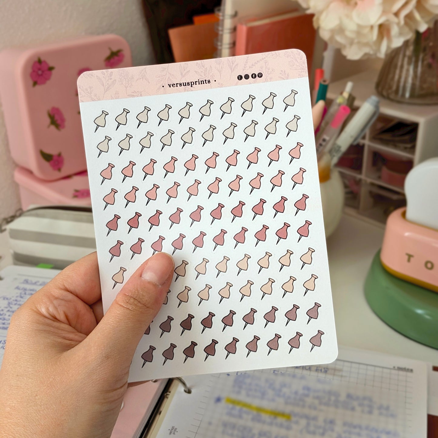 Push Pin Planner Stickers for Memo and Tasks