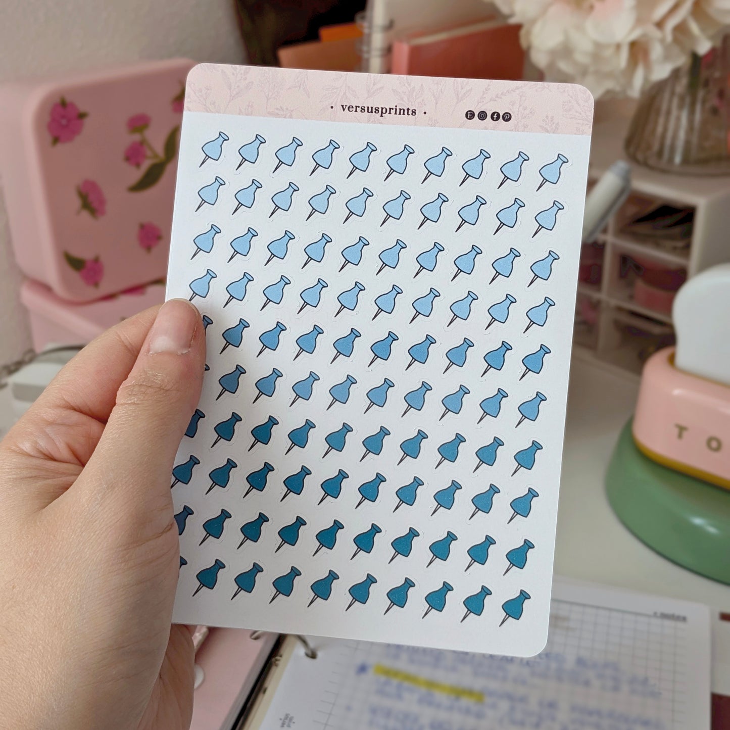 Push Pin Planner Stickers for Memo and Tasks
