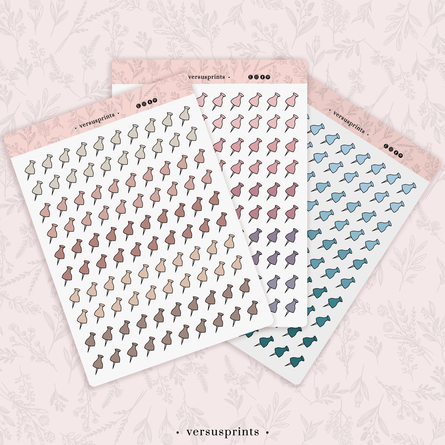 Push Pin Planner Stickers for Memo and Tasks