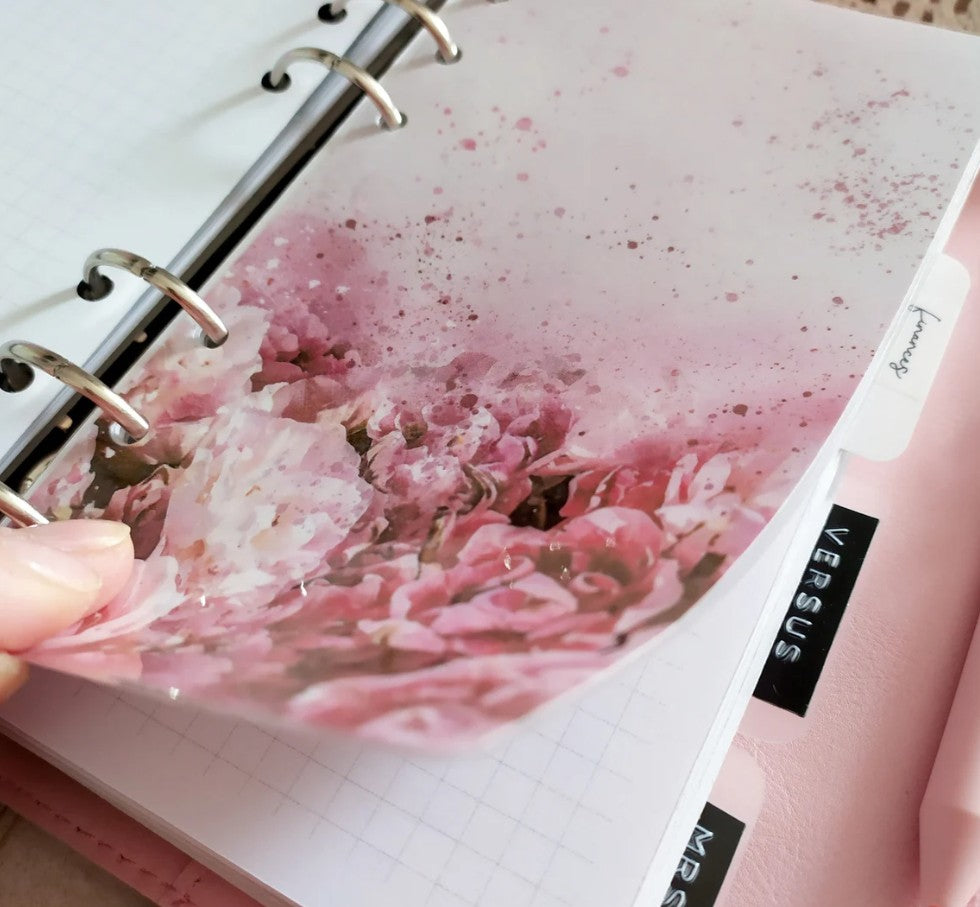 Floral Planner Dashboard, Watercolor Insert