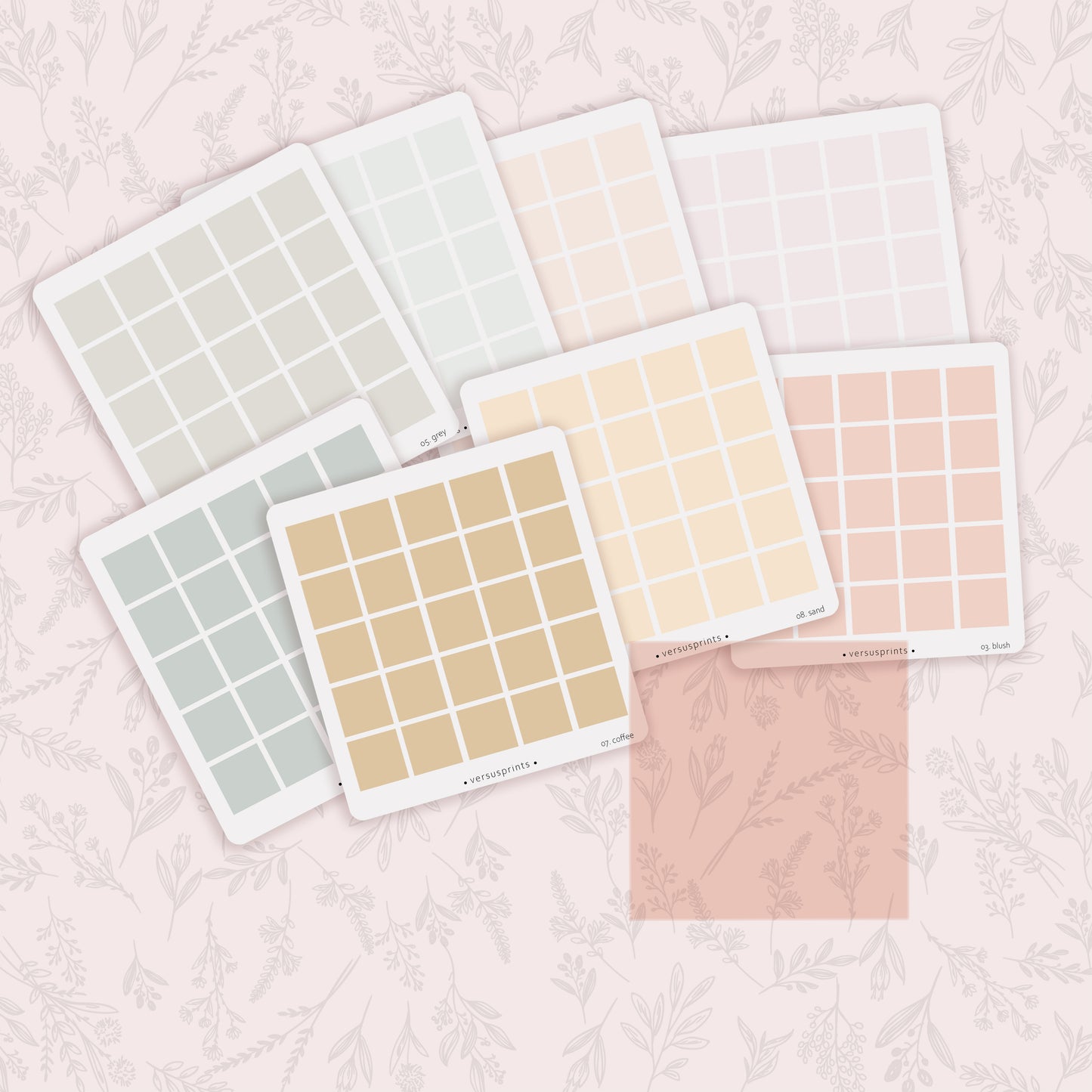Clear Square Stickers, 8 Colors