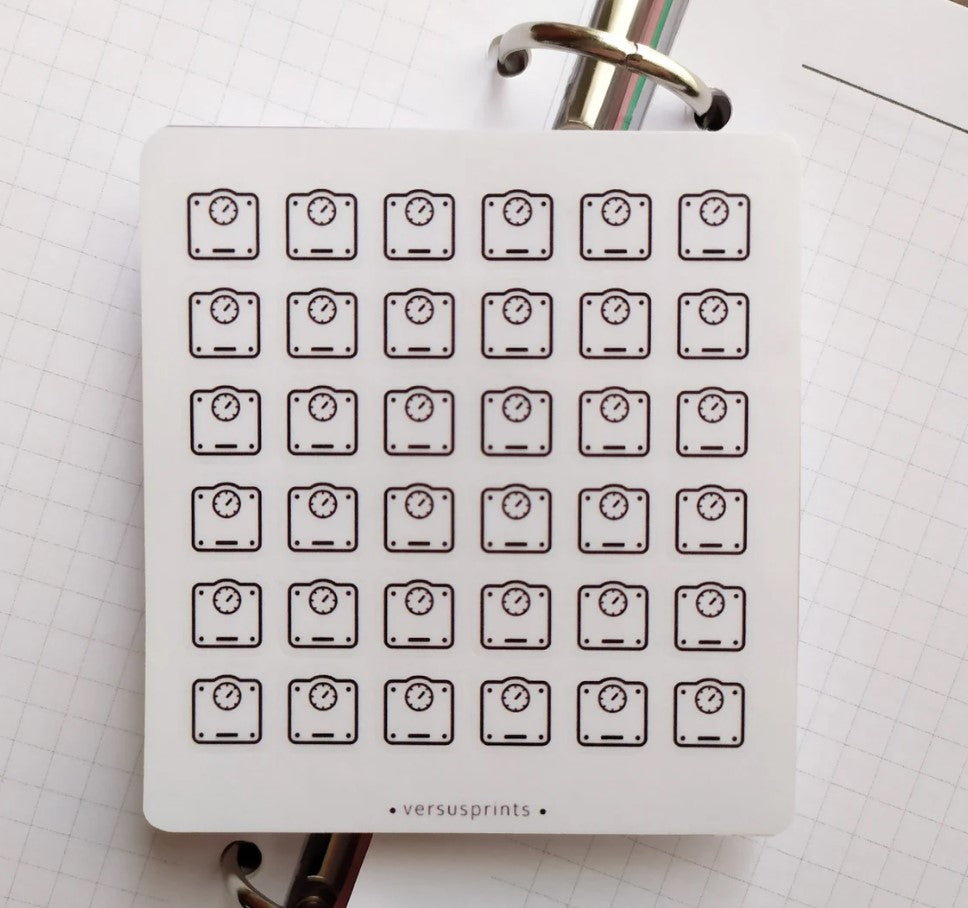 Mini Clear Icon Sticker Sheet, Weight Tracker