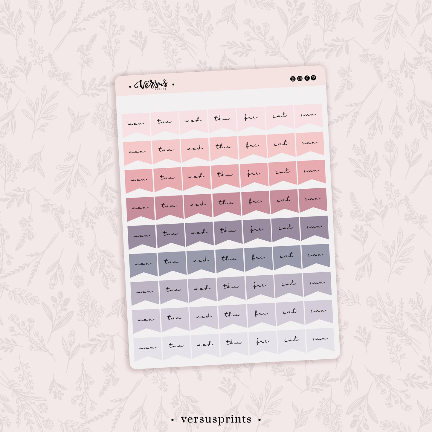 Weekly Stickers, Mini Schedule Functional Planner Stickers, 9 Weeks, Pink Color Palette, Minimal Journaling Stickers