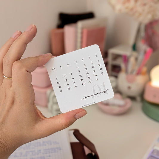 NEW Set di 12 Planner Cards Mensili 2026, Cartoncino 300gsm