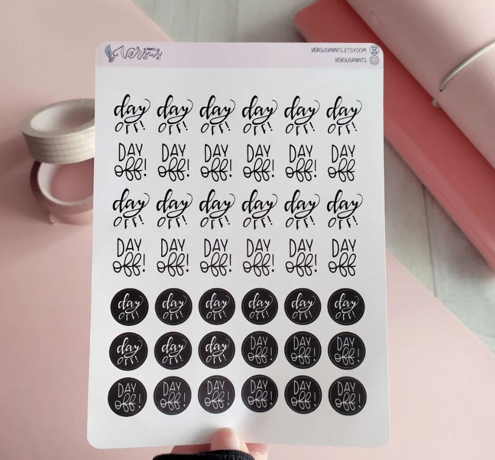 Day Off Planner Stickers