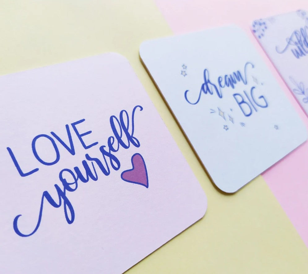 Planner Cards, Journaling Cards, Inspirational Stationery, Pink Gradient