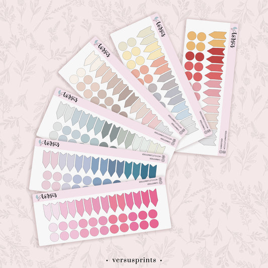 Dots and Flags Planner Stickers, Index Markers, Functional Stickers for Planners