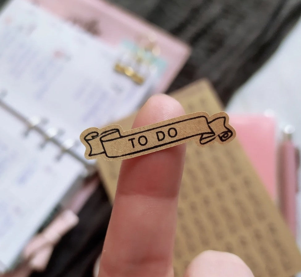 To Do Stickers, Functional Banner Planner Stickers, Kraft Sticker Paper