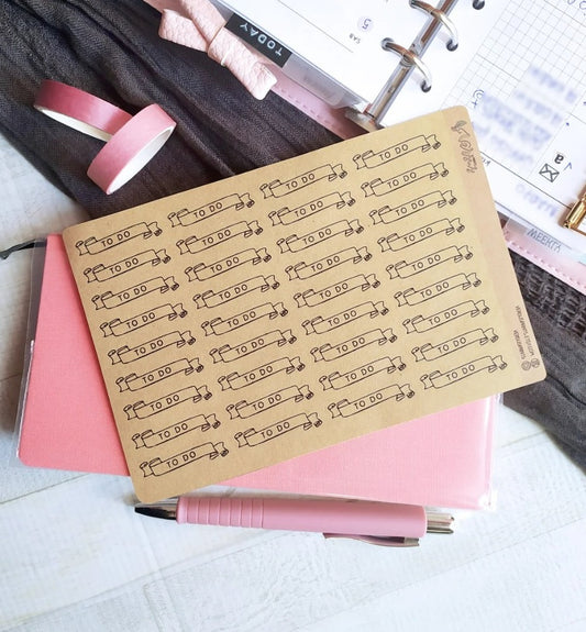 To Do Stickers, Functional Banner Planner Stickers, Kraft Sticker Paper