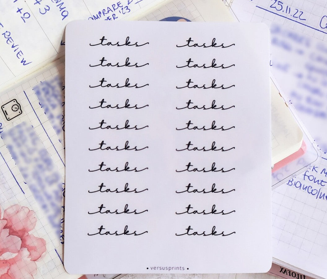 Clear Script Planner Stickers, 20 Functional Transparent Tasks Labels For Minimal Planners