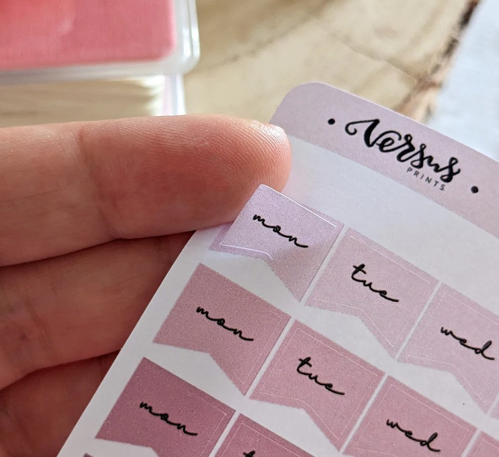 Weekly Stickers, Mini Schedule Functional Planner Stickers, 9 Weeks, Pink Color Palette, Minimal Journaling Stickers