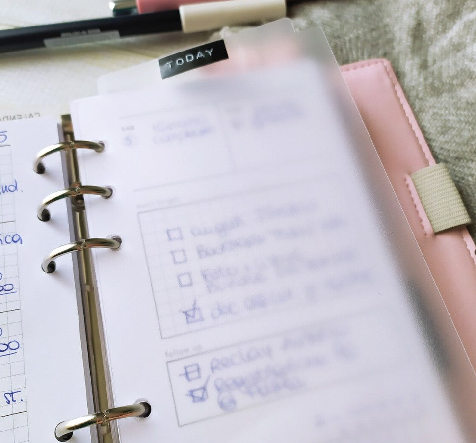 Segnalibro per Planner e Agende in PVC Semitrasparente, Today Goffrato